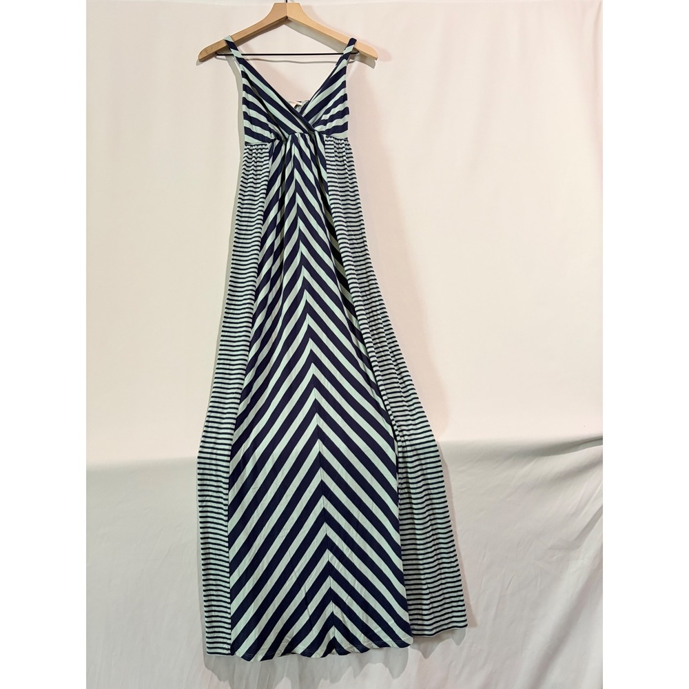 Soma Maxi Dress XS Multi Stripe Cross Front Boho Vacation Coastal Travel Casual